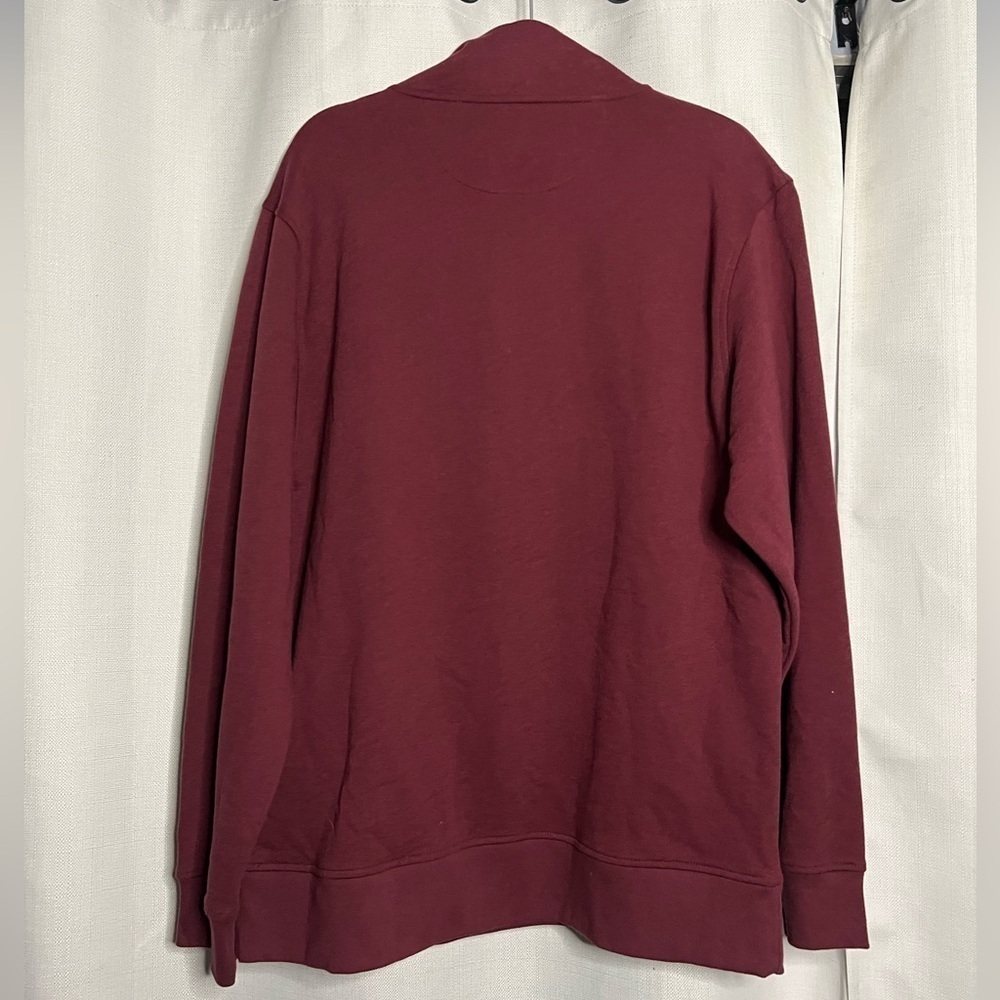 League Maroon Outerbanks Patch 3/4 Zip Up Sweater Large - Picture 2 of 11